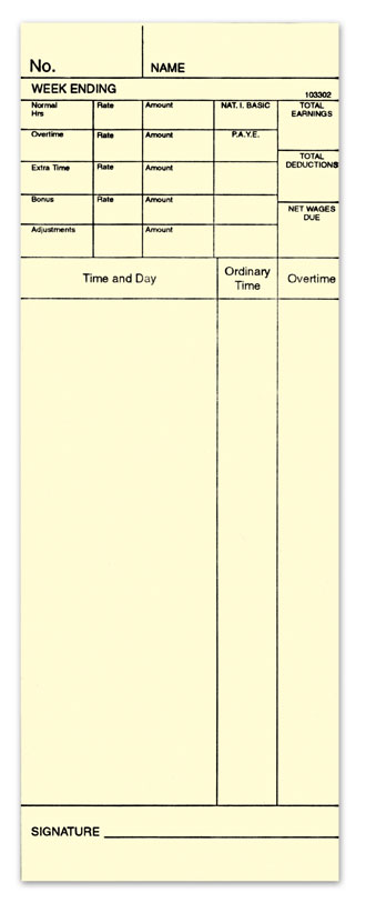 Time Card 103302